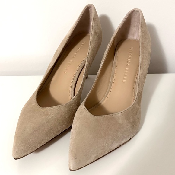 Veronica Beard Lisa Suede Point Toe Pumps Sandstone Nude 7 - Picture 7 of 7